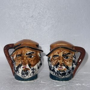 Vintage Minature Toby Jug Style Salt & Pepper Shakers Made In Japan